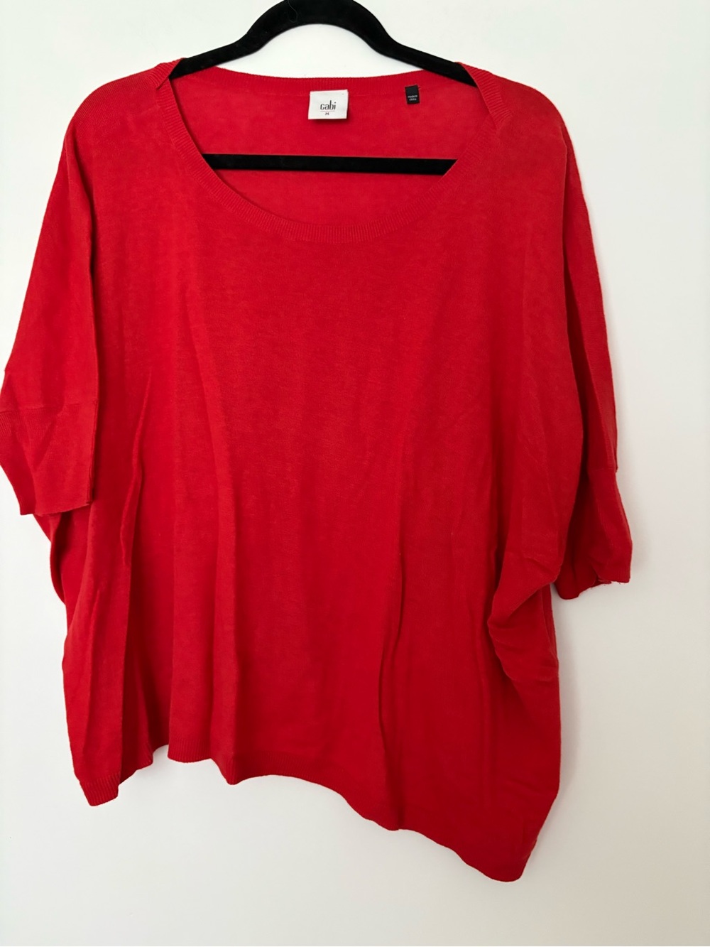 CAbi Bright Red Scoop Neck Lightweight Sweater